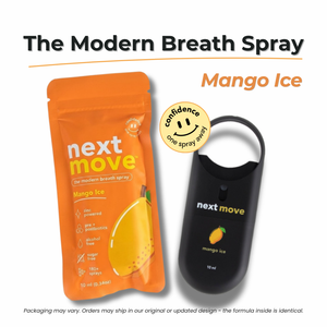 Next Move breath spray in everyday carry context, wallet and keys