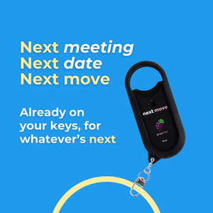 Clip-and-Go Case holding Next Move breath spray bottle, shown in use